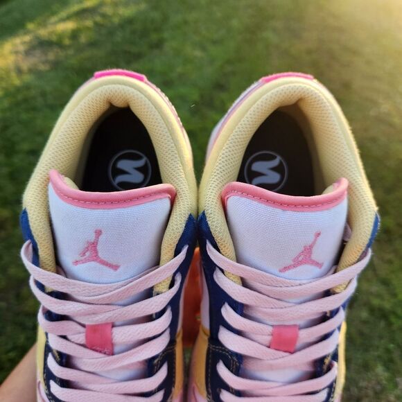 Nike Air Jordan Low SE Big Girls Size 4Y Multicolor Pink Canva Sneakers Shoes - Picture 11 of 16